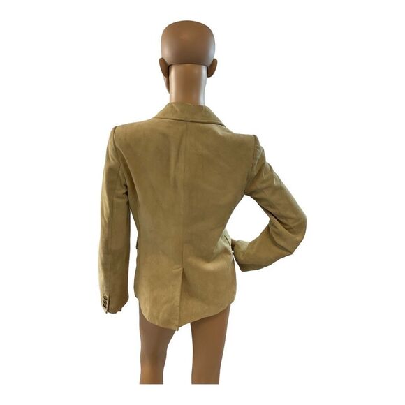 Banana Republic Women's Beige Tan Suede Leather Blazer Jacket Size 4 - Picture 5 of 15